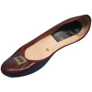 *Zara Burgundy Wine Ballet Gold Buckle Accent